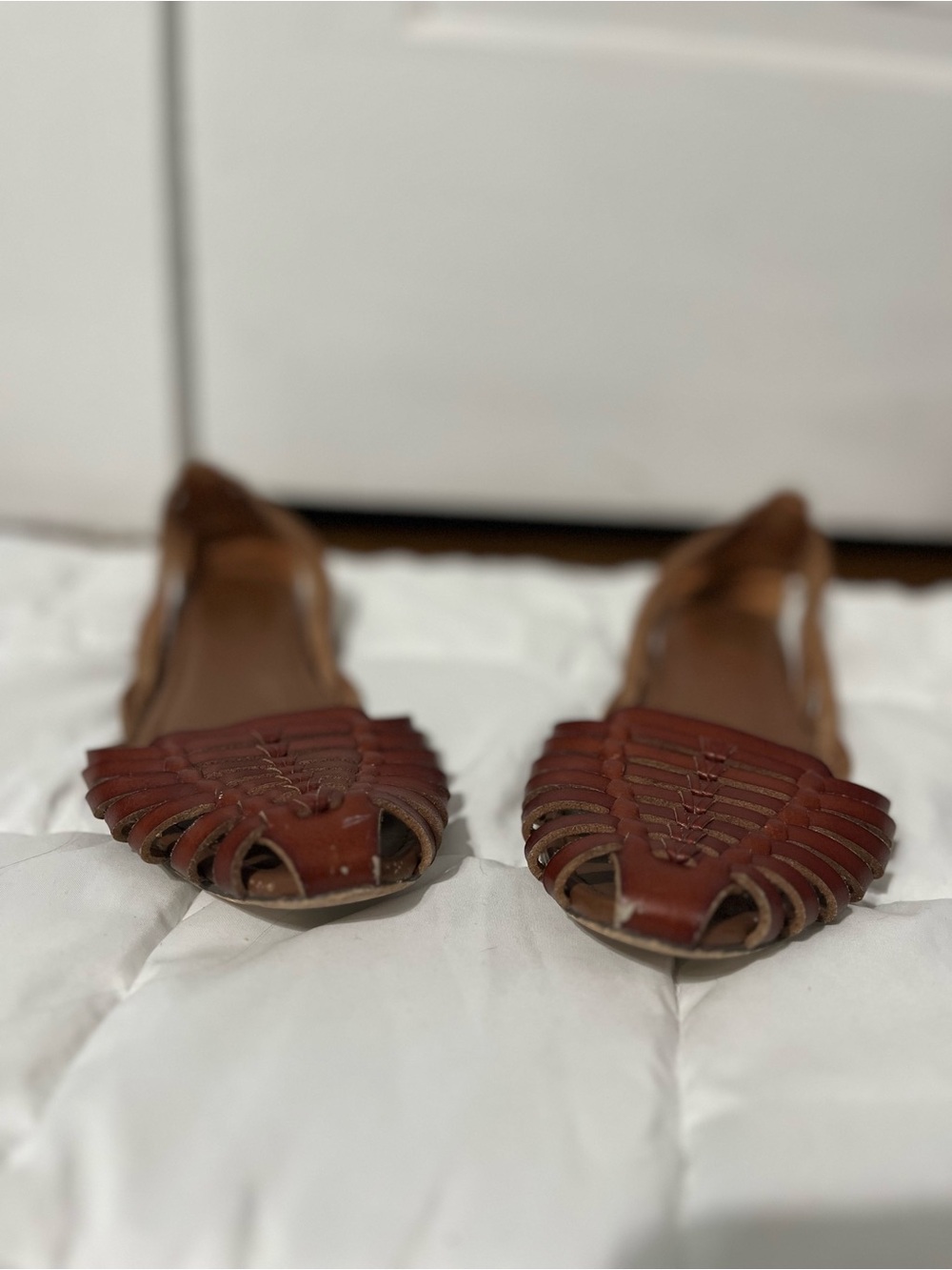 J. Crew Brown Woven faux Leather Slingback Sandals, women’s size 8 - Picture 2 of 6